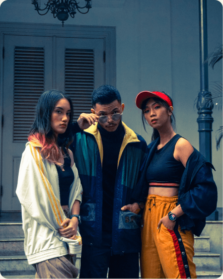 Three creators collaborating on a city campaign