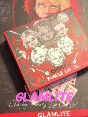 This @Glamlite Chucky Family Lip Oil collection is everything. You get Chucky, Tiffany, Glen, and Ghost Face-inspired lip oils, and they're packed with shea butter, jojoba oil, vitamin E, and green tea extract. The formula feels lightweight, nourishing, and gives that juicy glossy look without feeling heavy. The packaging alone deserves a spot in your collection, but the formula? That's what keeps me reaching for them. #glamlite #lipoil #tiktokshopcreatorpicks #TikTokShopFinds #summerwins