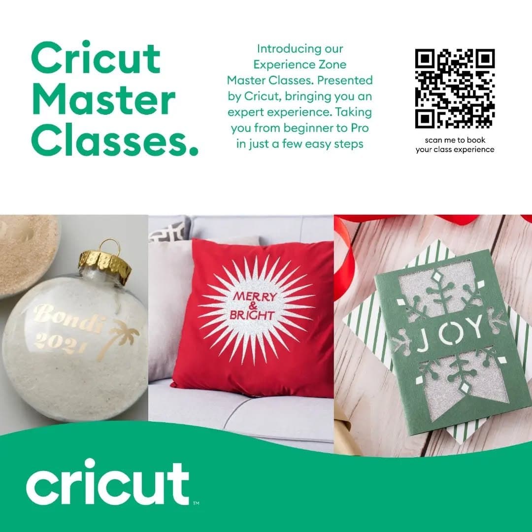 Have you booked your Cricut Master Class yet?
Presented by Cricut, bringing you an expert experience. Taking you from b