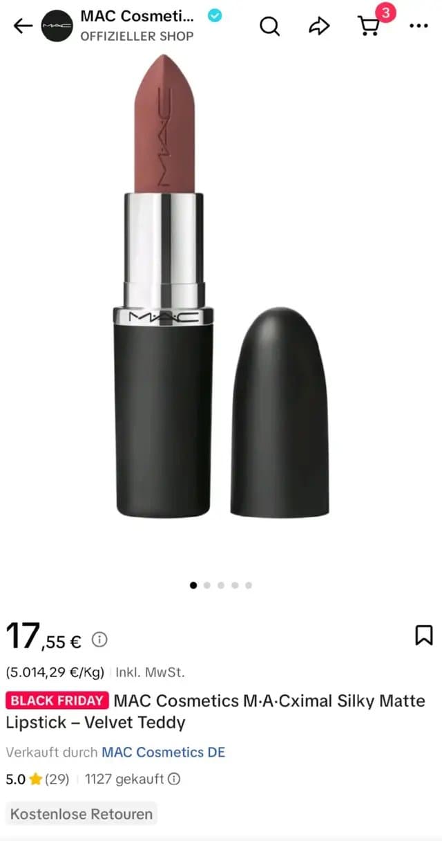 Mädels, habe mir gerade paar Sache bestellt und dachte gleich an euch! MAC hat dieses Jahr auf TikTok Shop einfach krank reduziert. Am Black Friday gibt’s bis zu 35 % Rabatt und vom 29.11. bis 01.12. immer noch bis zu 30 %. Die Bestseller wie Fix+, Studio Radiance und die Lippenstifte sind alle im Angebot. Wenn du irgendwas von MAC willst – DAS ist der Moment. Schau einfach auf TikTok Shop, ich lasse dir den Deal hier eingeblendet! @MAC Cosmetics DE @maccosmetics #mac #macblackfriday #macdeals #tiktokshopde #blackfridaydeals