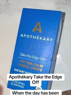 Apothékary Take the Edge Off is an alcohol-free herbal drop formula designed for those wind-down moments. 💙✨ A few drops make it easy to add to your evening wellness ritual according to the label directions. #Apothekary #TakeTheEdgeOff #WellnessRoutine #HerbalDrops #TikTokShop