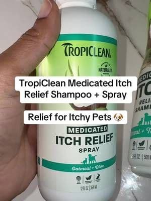 Help your furry friend find relief with the TropiClean Medicated Itch Relief Shampoo + Spray. This soothing duo helps calm itchy skin while cleansing and moisturizing for a healthier coat. #TikTokShop #DogCare #PetCare #ItchySkin #TropiClean