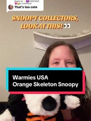 Replying to @โจโ๏ธD3ZZ!R33๐๐ Calling all Snoopy and Peanuts collectors! ๐งก๐พ๐ค @Warmies Orange Skeleton Snoopy features