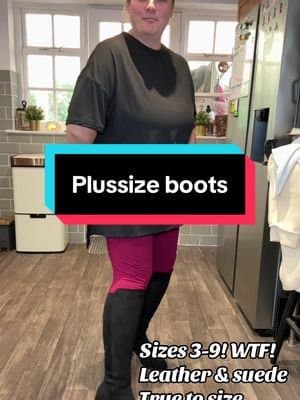 Plus-size ladies! Here is some knee high boots that fit us! Yay! My calves are 19” round, these boots zip up fine but not much more give so measure your calves before ordering xx #tiktokmademebuyit #blackfriday #boots #plussizefashion