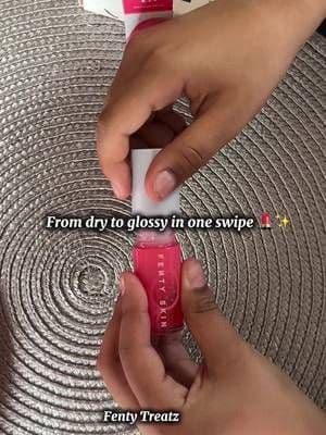 Dry lips? this changed everything 😳💧 Fenty Treatz lip oil + Gloss Bomb 💄✨ One swipe is enough for a smooth, non-sticky glossy finish Hydrating, lightweight, and gives the most natural glow 💋 Link below 👇🛍️ @Fenty Beauty #fentybeauty #lipgloss #makeuptutorial #fyp #tiktokshop