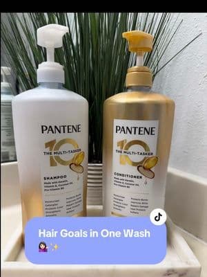 Pantene Multi-Tasker 10 Shampoo & Conditioner leave hair soft, shiny, and smooth—perfect all-in-one care for healthy, ma