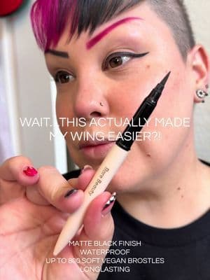 Easy wing eyeliner using the Rare Beauty Perfect Strokes Matte Liquid Liner. The flexible brush tip and waterproof matte formula help create precise wings that last all day. 🔥 Top 5 Hashtags #rarebeauty #wingedliner #tiktokshopsparkcreator #greenish #beautytok