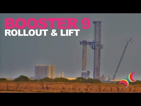 (4K) SpaceX Booster 9 Rollout & Chopstick Lift | Jessica Kirsh