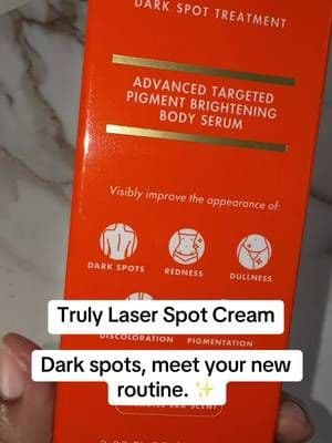 Truly Laser Spot Cream is designed to target the look of stubborn dark spots and uneven skin tone while helping skin appear brighter, smoother, and more radiant with consistent use. #TikTokShop #TrulyBeauty #DarkSpots #BodyCare #GlowingSkin