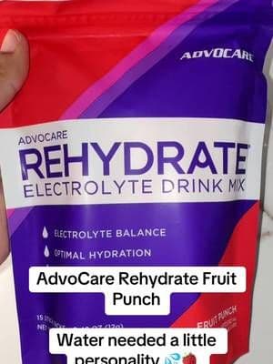 AdvoCare Rehydrate Fruit Punch stick packs make it easy to add electrolytes to your hydration routine at home or on the go. 💦✨ Pour, mix and sip. #AdvoCare #Rehydrate #Electrolytes #HydrationRoutine #TikTokShop