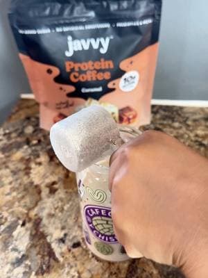 Why I'm obsessed with this protein coffee ☕🧡 It's coffee + protein in one cup: my morning energy, 10g of protein, and it tastes just like a $7 caramel macchiato from the coffee shop. It keeps me full and I don't get that afternoon slump like with regular coffee. Linked in the orange cart 🧡 #TikTokShop #javvycoffee #proteincoffee #caramelmacchiato #coffeetok