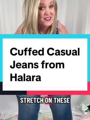 The perfect high waisted cropped cuffed jean Iโve ever tried! @Halara_official #halara #halarajeans #halaratiktokshop #activeinhalara #tiktokshopnewarrivals
