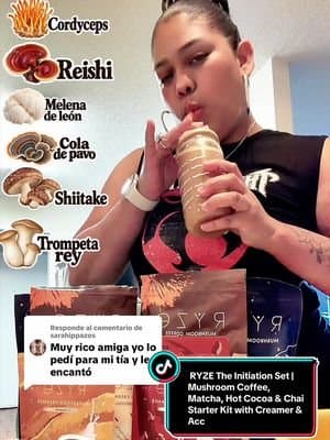 Respuesta a @sarahippazos RYZE The Initiation Set | Mushroom Coffee, Matcha, Hot Cocoa & Chai Starter Kit with Creamer & Accessories yo amo estos cafés de verdad no los cambio, el café, la crema todo está sabroso y sobre todo el chocolate te ayuda a dormir. Súper tranquila y relajada. El café te aporte energía te aportan en el sistema inmunológico el sistema digestivo de la memoria, concentración y también contiene antioxidantes, o sea lo que es espectacular, obvio todo es con constancia, pero este café es el mejor café no lo cambio@@ryzesuperfoods##RYZE##RyzeCoffee##MushroomCoffee##CafeConHongos##TikTokShop#cafe #MushroomCoffee #Matcha #HotCocoa #Chai #ryze #ryzecafe #life #lifestyle