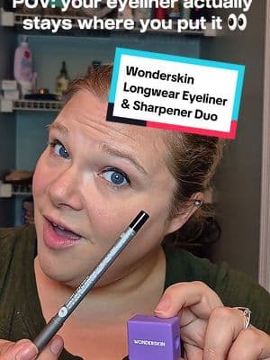 Wonderskin said 24-hour, smudge-proof eyeliner… 👀🖤 Okay, now you KNOW I had to try it! The @Wonderskin Longwear Eyeliner comes with its own cosmetic pencil sharpener so you can keep that tip precise and ready to go. If you love a bold liner that’s made for long wear, this duo needs to be on your radar. ✨ #makeup #beauty #grwm #eyeliner #tiktokshopbacktoschool