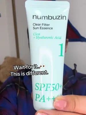 Skipping viral sunscreen 🧴 This one is a true korean hidden gem 💎 The numbuzin clear filter sun Essence feels more l