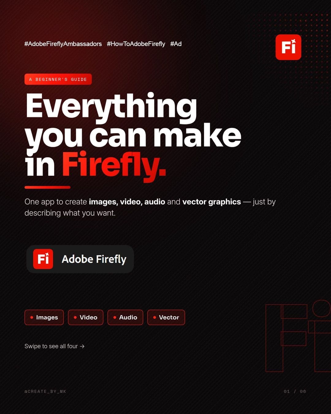 New to Adobe Firefly? Here’s everything you can create in ONE app. 🔥
You just describe what you want — Firefly makes i