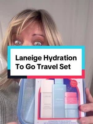 This hydrating skincare set has EVERYTHING! Water Sleeping Mask, Cream Skin Toner, Water Bank Moisturizer & more in travel-friendly minis. Perfect for hydrated glass skin on the go! Makes an amazing gift or starter set to try Laneige favorites! @laneige_us #makeup #tiktokshopblackfriday #tiktokshopcybermonday #travelset #stockingstuffer