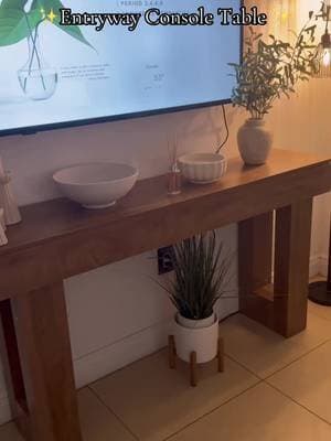 Romanticize your Entryway‼️ Im in love with this Console from the TiktokShop! Super affordable and super easy to put together #entryway #console #table #furniture #minimalist #organic #tiktokshop #tiktokshopfinds