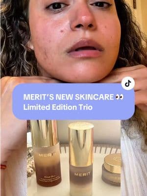 MERIT just dropped a NEW moisturizer 👀🤎 and you can try it in this limited-edition Mini Great Skin Trio! Cleanser + Gr