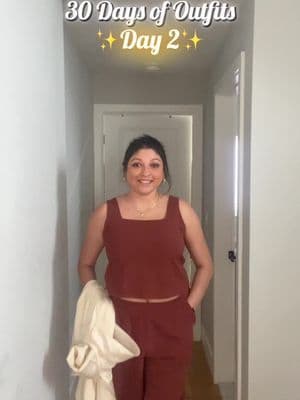 Day 2/30. I was SHOCKED I fit into this 2 piece set 😂 but I’ll take it. Goal of this challenge is to push myself to get dressed in anything other than my 10 year old pjs and t-shirts 🫠. Feeling good in my postpartum body has been tough - hoping this challenge will help get my confidence back. I saw @Lauren Owens | SAHM | OOTD ✨ post and was inspired by it! Join me mamas - feels goooood to get dressed up! Let’s get our pink back one outfit at a time 🫶🏻 @asos @Franco Sarto #30daysofoutfits ##gettingmypinkback #outfitchallenge #outfitinspo #outfitideas #outfitoftheday #styleinspo #30dayoutfitchallenge #momstyle #postpartumbody #momfashion #momlife #momtok #momsofTikTok #hotmom #millenialmom #fyp #fypシ #fypage #viralvideo #amazonmusthaves #microinfluencer #contentcreator