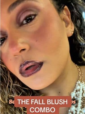 #ad This @hudabeauty blush combo with a glossy berry lip? My kind of fall glam 🍂🤎 A rich flush, a little shimmer, and the finished look. Save this for your next fall makeup night ✨ #hudabeauty #hudabeauties #FallMakeup #blushcombo