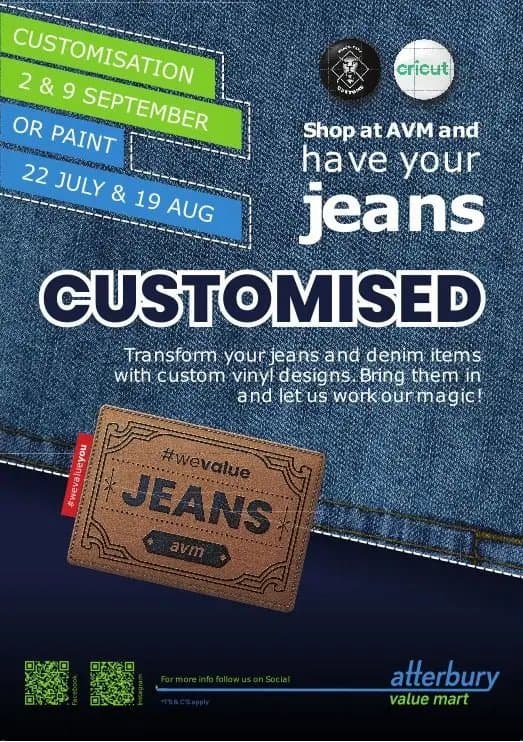 JEAN CUSTOMISATION! ποΈβ¨ Do you love you jeans as much as we do...then take it up a notch or 3 with Cricut South Africa