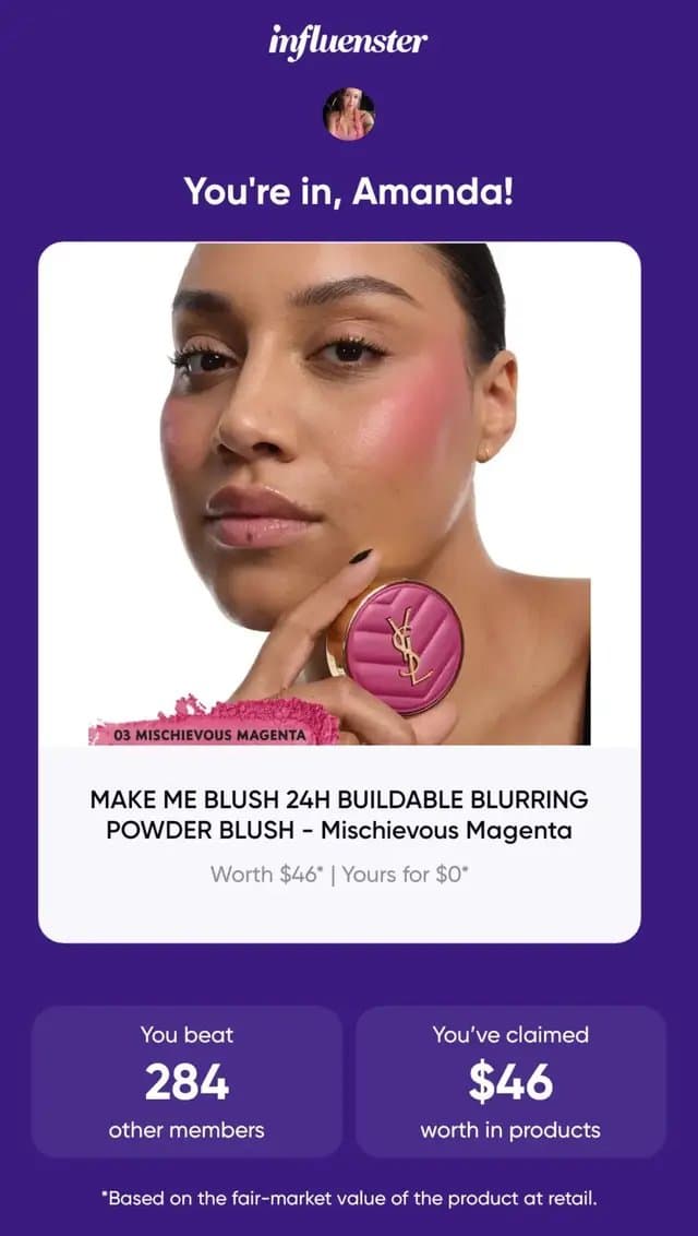 Yay! 🩷💛 Thank you @YSL Beauty ✨ & @influenster 💜 for gifting 🎁 me this Buildable Blurring Powder Blush! ☺️ I'm so excited to try it, it looks adorable and it's my favorite color! 🩷 #yslbeauty 🌈 #influenster ✨ #ysl 🥰 #gifted 🎁 #mandib8803💕