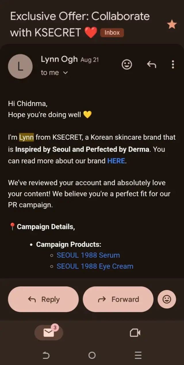 K secret reached out 🌸❤️ #firstprpackage #prpackage #ugc #fyp