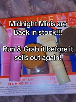 @laneige_us midnight mini’s are Back in stock! If you see the link back in stock below click it and grab it before it sells out again! Runnnn #tiktokshopholidayhaul #tarte #midnightminis #backinstock #holidaygifts
