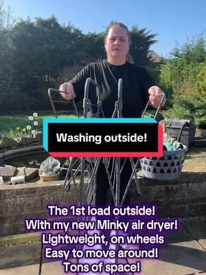 This Minky dryer is lightweight, on wheels and easy to get in & out of the garden! @Minky Homecare #tiktokmademebuyit #dealdrops #laundry #minky #cleaning