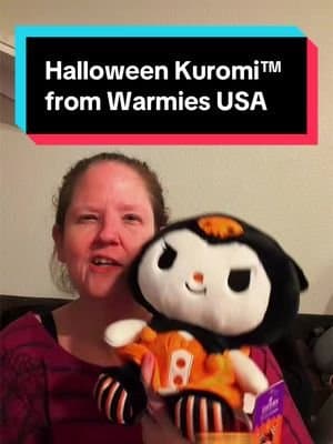 Kuromi fans, this oneโs for you! ๐ค๐ Halloween Kuromiโข from @Warmies features her signature mischievous style with ador
