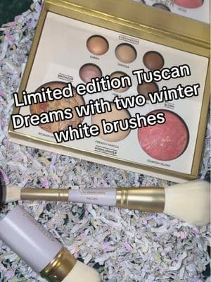 @Laura Geller Beauty limited edition Tuscan starter kid is on sale for holiday haul and has two limited edition winter white brushes (prices vary during promotions) #tiktokshopholidayhaul #creatorsearchinsights #laurageller #bakedmakeup #tuscandreams