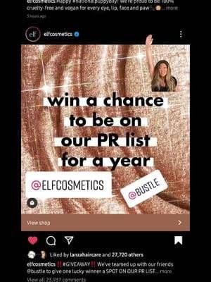 would be a dream! #elfcosmetics #elfingamazing #elf #bustle #pr #fy #fyp #letspray πππ @elfcosmetics @bustle loveee!