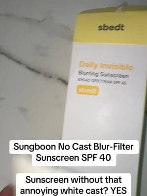 Sungboon No Cast Blur-Filter Sunscreen SPF 40 gives your skin daily sun protection with a no-cast finish while helping create a smoother, blurred-looking complexion. #TikTokShop #Sungboon #Sunscreen #NoWhiteCast #KBeauty