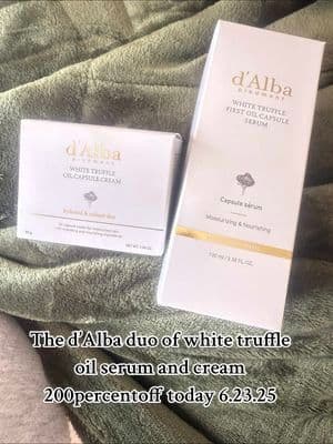 For the skincare duo WIN, it is white truffle first oil capsule serum & White Truffle Oil Capsule Cream by @DALBA #crea