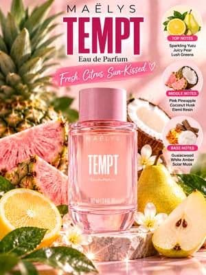 A little luxury for your fragrance collection. 🎀✨ MAËLYS TEMPT combines sparkling citrus, juicy fruits, white amber, and solar musk for a fresh, warm, feminine scent profile. Explore the fragrance in my orange cart! #MaelysPerfume #LuxuryFragrance #FemininePerfume #PerfumeTok #TikTokShopBeauty @MAËLYS