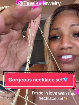 This necklace set is so gorgeous. A great Mother’s Day gift idea!! Highly recommend✨ #necklaceset #jewelry #tewiky #mothersday #tiktokshopmothersday @Tewiky 💎
