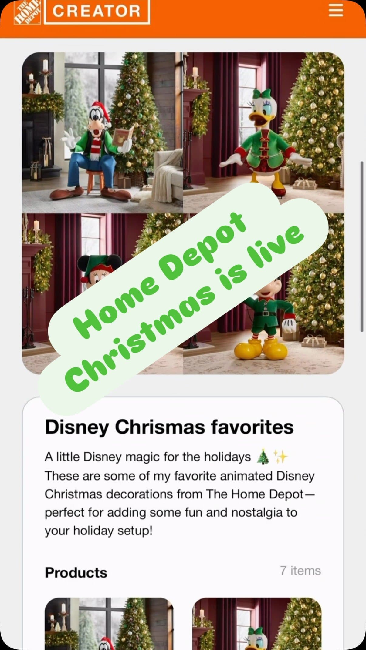 Christmas has officially arrived at Home Depot online 🎄✨ And the Disney decorations are SO cute this year! I rounded up