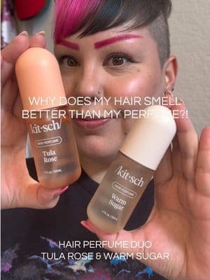 If you want your hair to smell fresh, soft, and long-lasting—this @Kitsch hair perfume duo is so good. Tula Rose gives that soft floral vanilla vibe, while Warm Sugar adds a cozy sweet finish. Perfect for layering, refreshing hair between washes, and everyday wear 🤍 #kitsch #perfumetok #tiktokshopsparkcreator #tiktokshop #beautyfinds