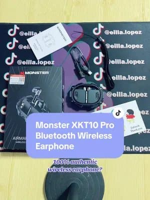 100% authentic wireless earphone 🔥 The Monster XKT10 Pro ❤️ #fyp #monsterxkt10pro #wirelessearphone #bluetoothesrphones #earphone #headphone #tiktokshop #xkt10