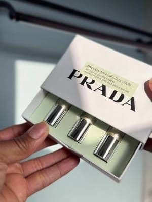 This @pradabeauty mini lip collection makes the perfect gift for you, or them! 💄 The set includes 2 great colors and 1 balm. I’ve linked this in my LTK, found at @sephora isn’t it cute? #pradabeauty #pradadimensions #pradabalm #pradamonochrome #giftedbypradabeauty #giftideasforher #beautycreator #ugccontentcreator #lipstickswatch #lipsticktesting #beautytiktok
