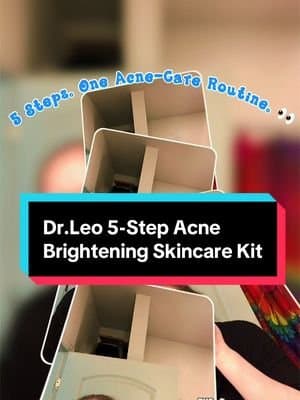 The @Dr.Leo-USA 5-Step Acne Brightening Skincare Kit brings together a salicylic acid cleanser, brightening toner and se