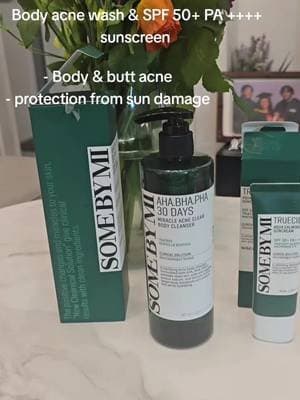 If body and butt has been a challenge, check out this . The sunscreen soothes the skin while protecting from UVA and UVB rays. @SOME BY MI UK #somebymi #bodyacnewash #spf50pa++++ #healthyskin #tiktokmademebuyit