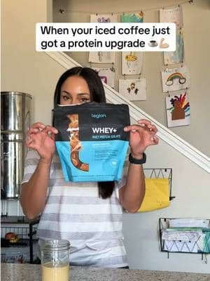 Protein + iced coffee = my kind of multitasking 💪🏼 Legion’s Salted Caramel Whey+ makes it SO easy to add more protein to something I’m already drinking every day. And the flavor with coffee is 🤌🏼 🛒 Tap the orange icon to try it! . . . #ProteinCoffee #ProteinPowder #HighProtein #IcedCoffee #TikTokShop