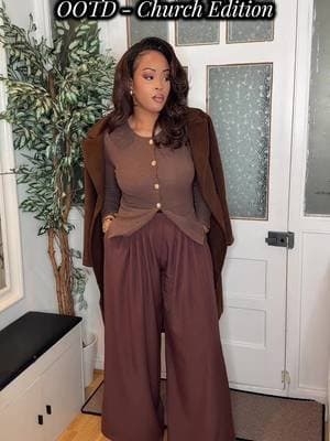 🤎✨ OOTD - Church Edition. Trousers from @boohoo Shoes from @SHEIN Coat & Top from TiktokShop 🔥 Link below #ootd #tiktokmademebuyit #dealdrops #neesha304 #fashiontiktok