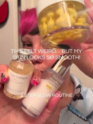 Trying a viral Korean skincare routine with collagen, peptides, and retinol ✨ this one has spicules so it gives a slight tingling feeling when applied, but it helps with absorption and leaves your skin looking smoother, hydrated, and glowy. Perfect for dull, tired skin when you want that glass skin effect without a complicated routine 🧴💛 @SUNGBOON EDITOR #kbeauty #skincareroutine #tiktokshopsparkcreator #antiaging #greenish